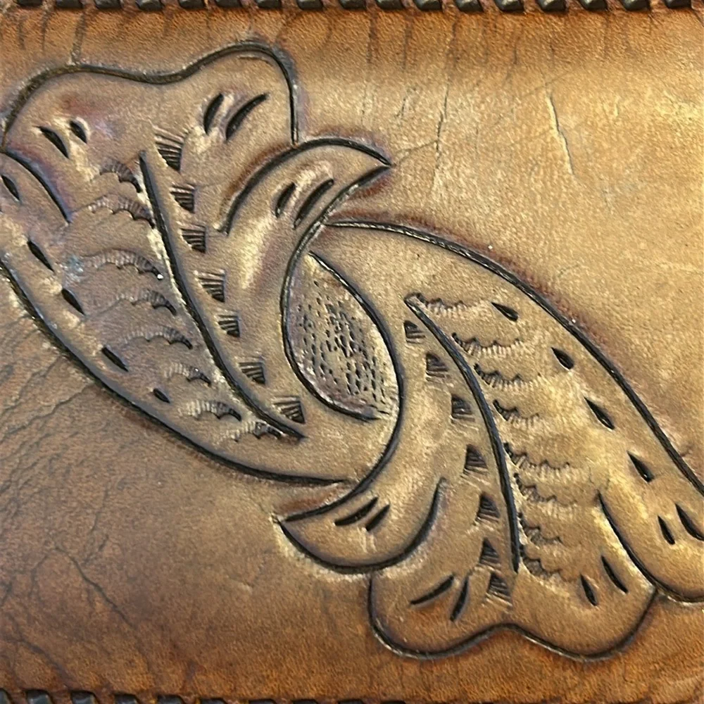 Handmade vintage equestrian horse cowboy bifold wallet